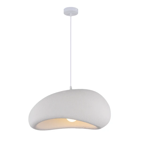 Japandi Hanglamp Ø 60 cm Vaduz Wit Steenlook