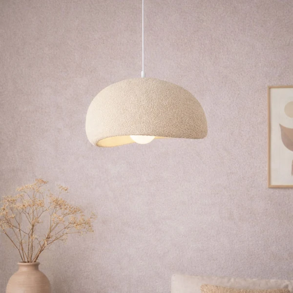 Japandi Hanglamp Ø 40 cm Tuzla Beige Steenlook
