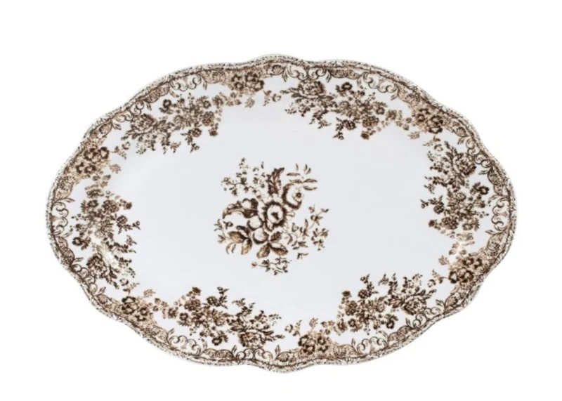 Brown Flora Serviesset 25 Delig | 6 Persoons Vintage ( Fleury - Cyril )