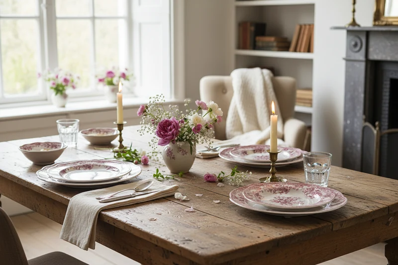 Rose Flora Serviesset 25 Delig | 6 Persoons Vintage ( Fleury - Cyril )