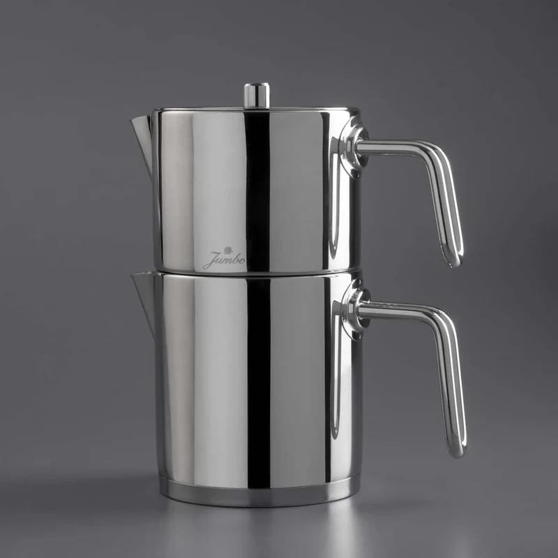 JUMBO Metalix Full Theepotset 4-dlg - Turkse authentieke theepot RVS ( 1.1 / 1.5 Liter )