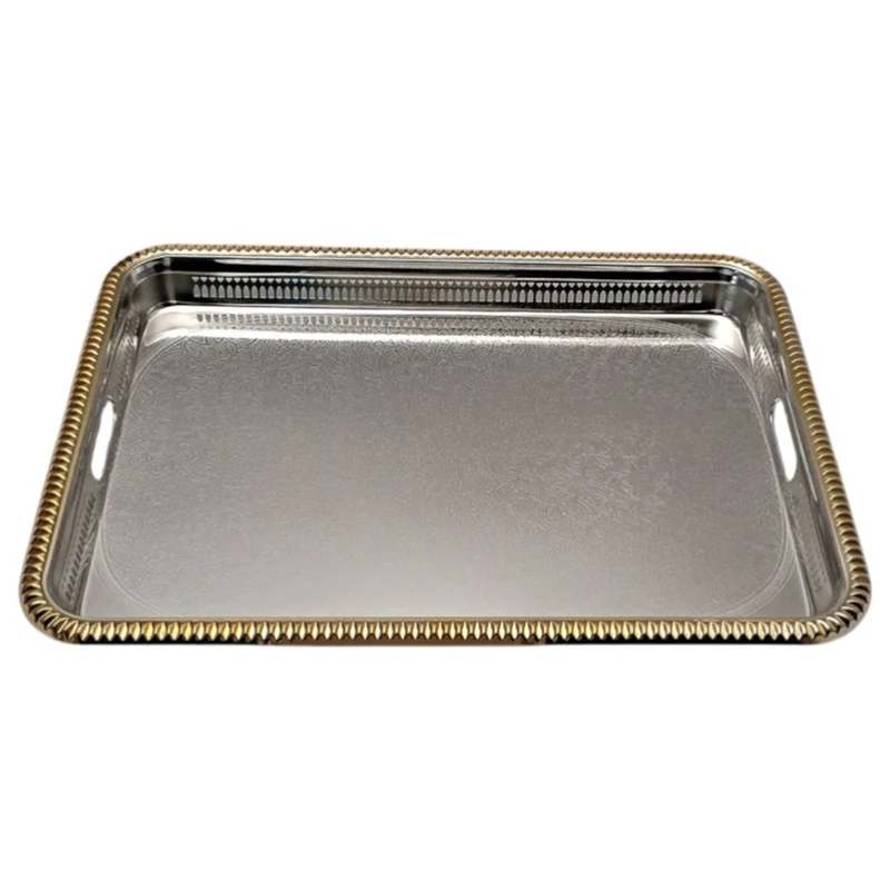 FUGURATO DIENBLAD RECHTHOEK | ZILVER-GOUD 45X31 CM