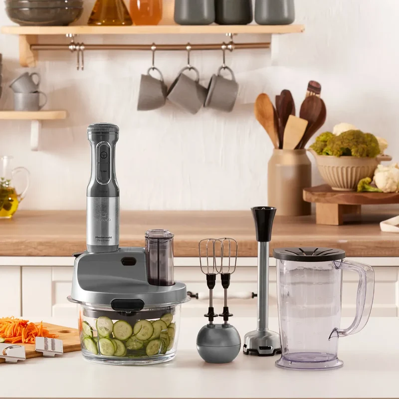 Karaca Mastermaid keukenrobot, lange blender, 8-in-1, 2500 W, Galaxy Grey