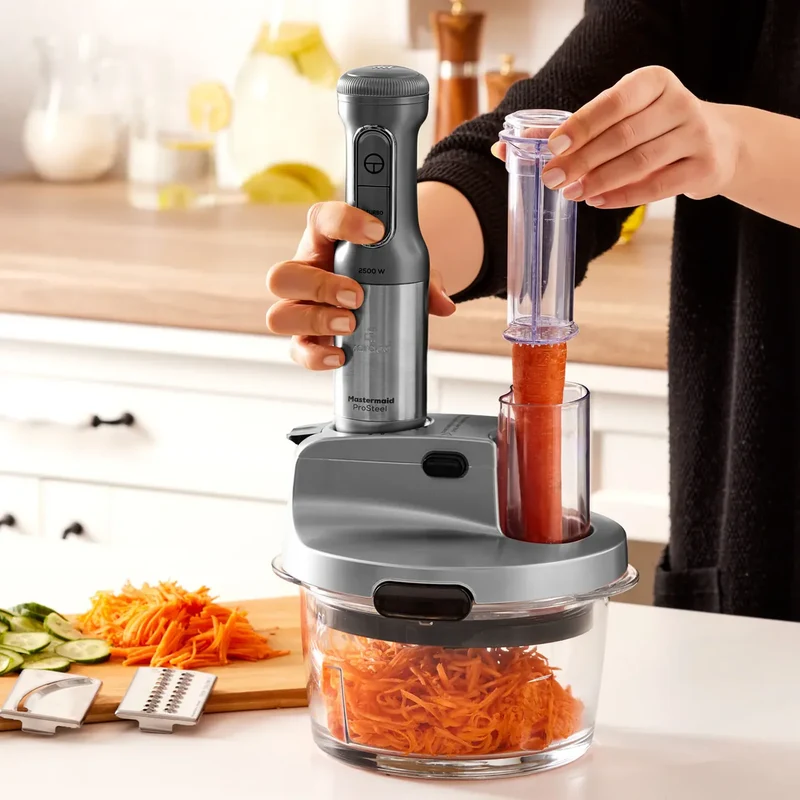 Karaca Mastermaid keukenrobot, lange blender, 8-in-1, 2500 W, Galaxy Grey