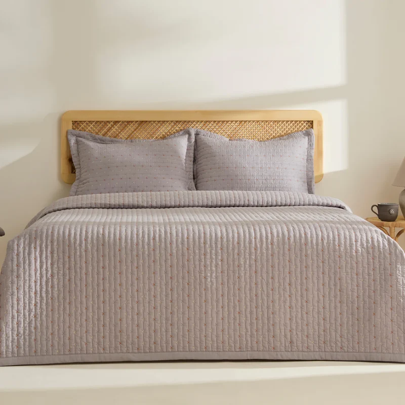 Margot Bedsprei set 3 Delig | Grijs 230x240 cm