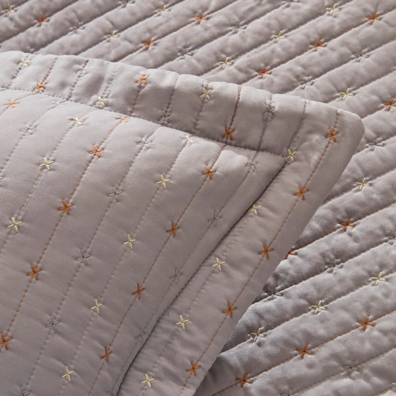 Margot Bedsprei set 3 Delig | Grijs 230x240 cm