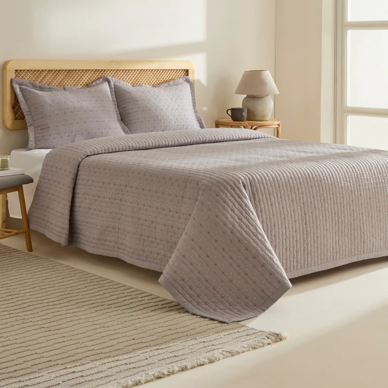 Margot Bedsprei set 3 Delig | Grijs 230x240 cm