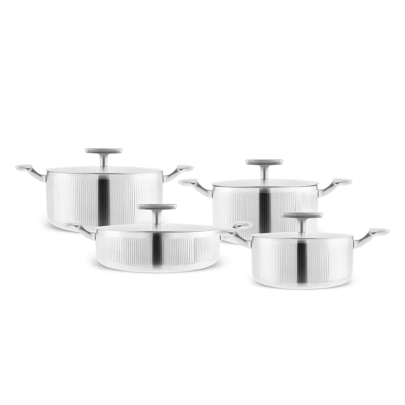 Karaca Rimova Flat Lid 3ply Pannenset 8 Delig