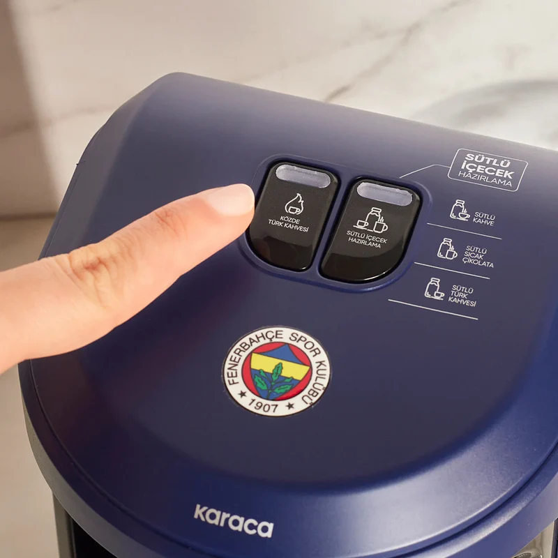 Karaca x Fenerbahce gelicentieerde Hatır Hüps Turkse koffiemachine met melkfunctie