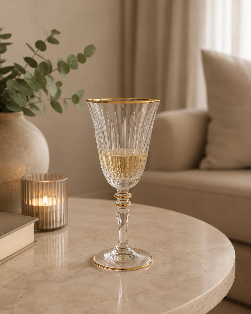 Exclusief Isik Gold Wijnglas | 6 Delig