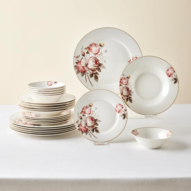 Karaca Bone China Rosie Serviesset 24-delige | 6 Personen