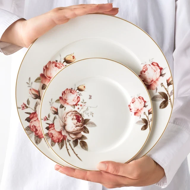 Karaca Bone China Rosie Serviesset 24-delige | 6 Personen