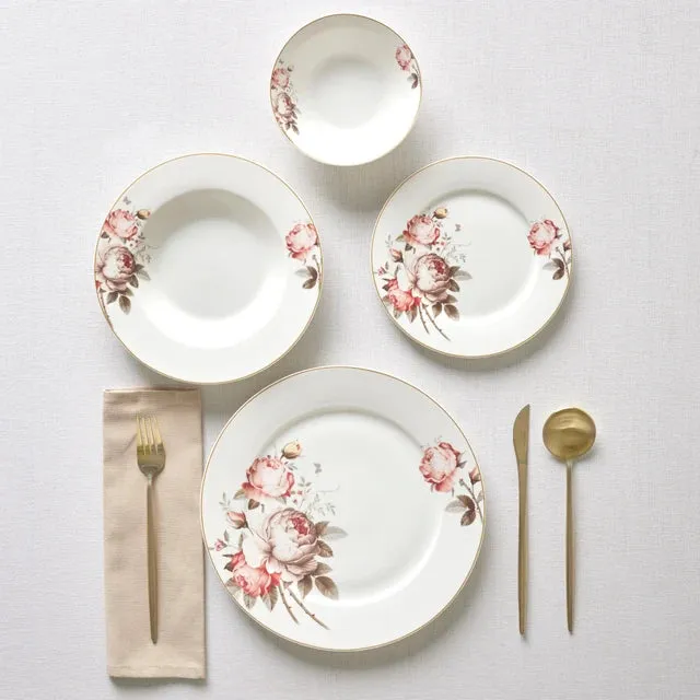 Karaca Bone China Rosie Serviesset 24-delige | 6 Personen
