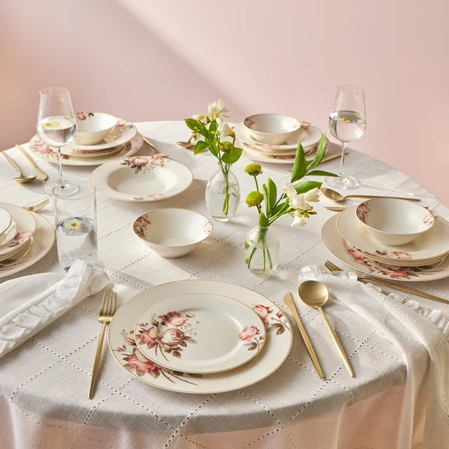 Karaca Bone China Rosie Serviesset 24-delige | 6 Personen