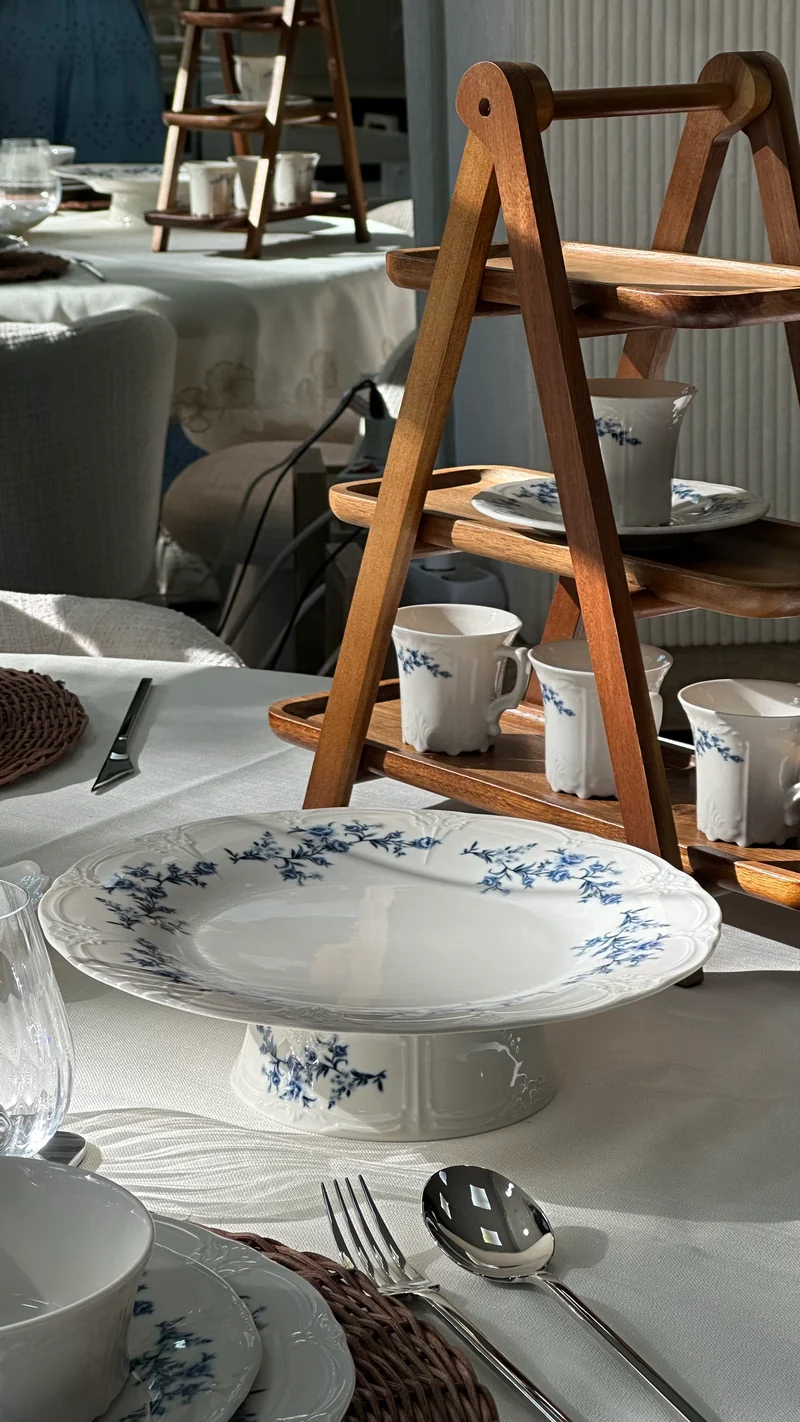 Retro Blue - White Serviesset 24 Delig | 6 Persoons