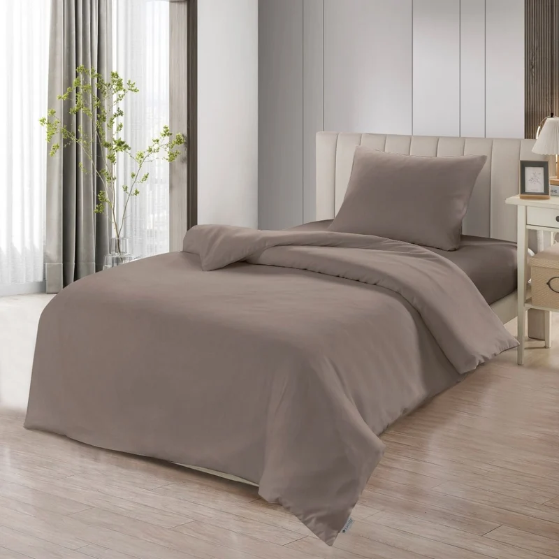 SADE DEKBEDOVERTREK SET | BRUIN 140X200 CM 3-DELIG