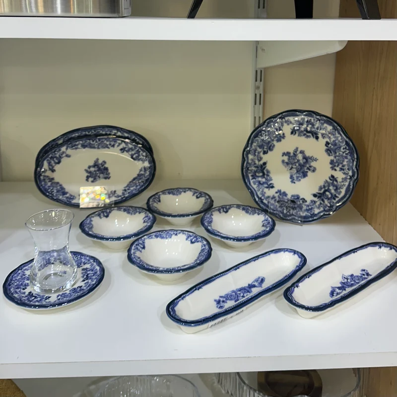 New Vintage Ontbijtset Navy | 20 delig / 6 persoons