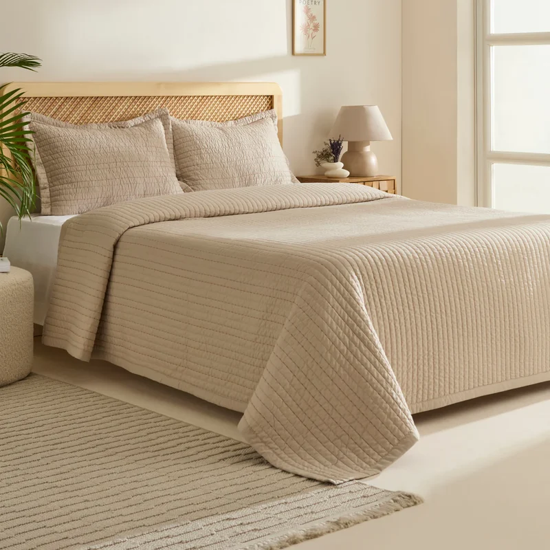 Manon Bedsprei set 3 Delig | Beige 230x240 cm