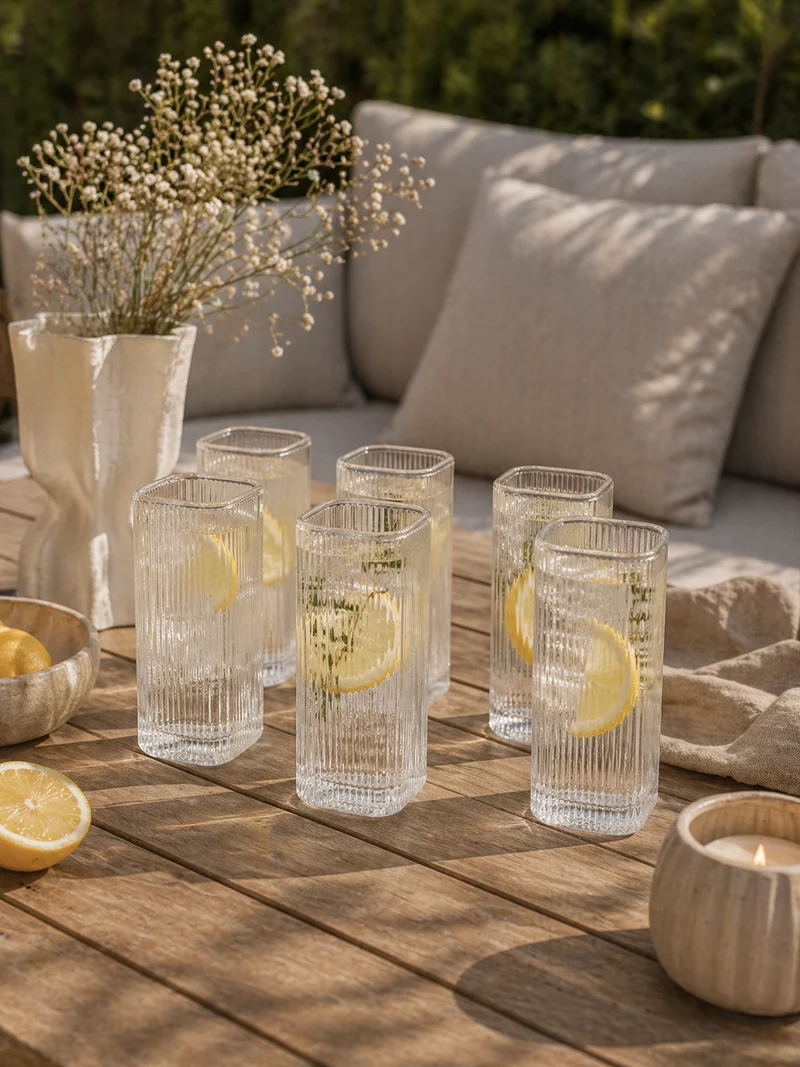 Ribble Carree Longdrink Glazen 6 Delig