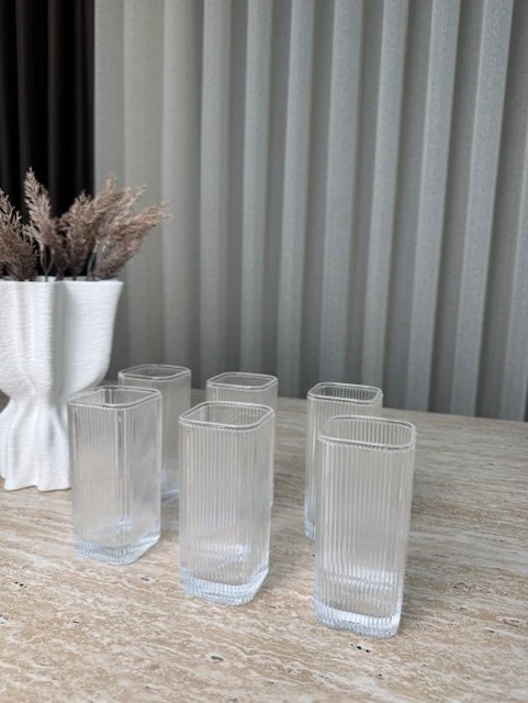 Ribble Carree Longdrink Glazen 6 Delig