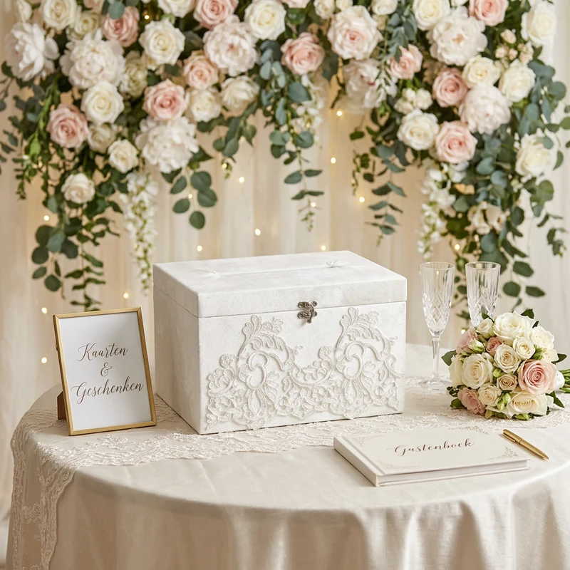Bruiloft Enveloppendoos / geldkist Wit
