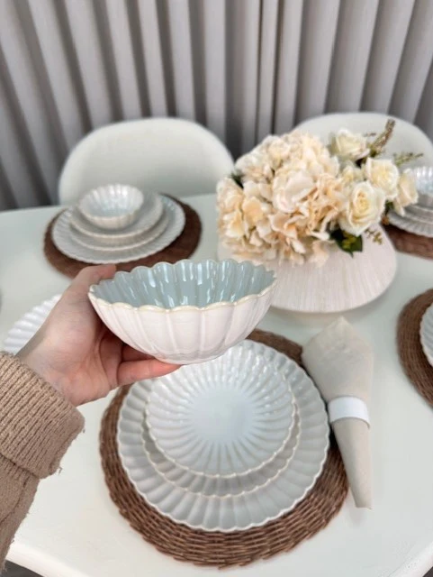 Nieuw Julia Serviesset 25 Delig | 6 Persoons Beige ( Paris ) ( Lotus )
