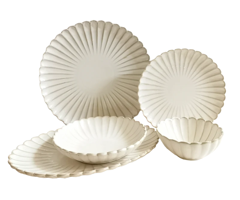 Nieuw Julia Serviesset 25 Delig | 6 Persoons Beige ( Paris ) ( Lotus )