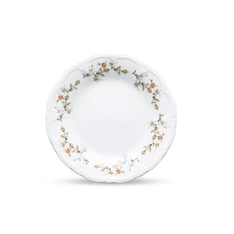 Plat bord 16cm brown flower Retro