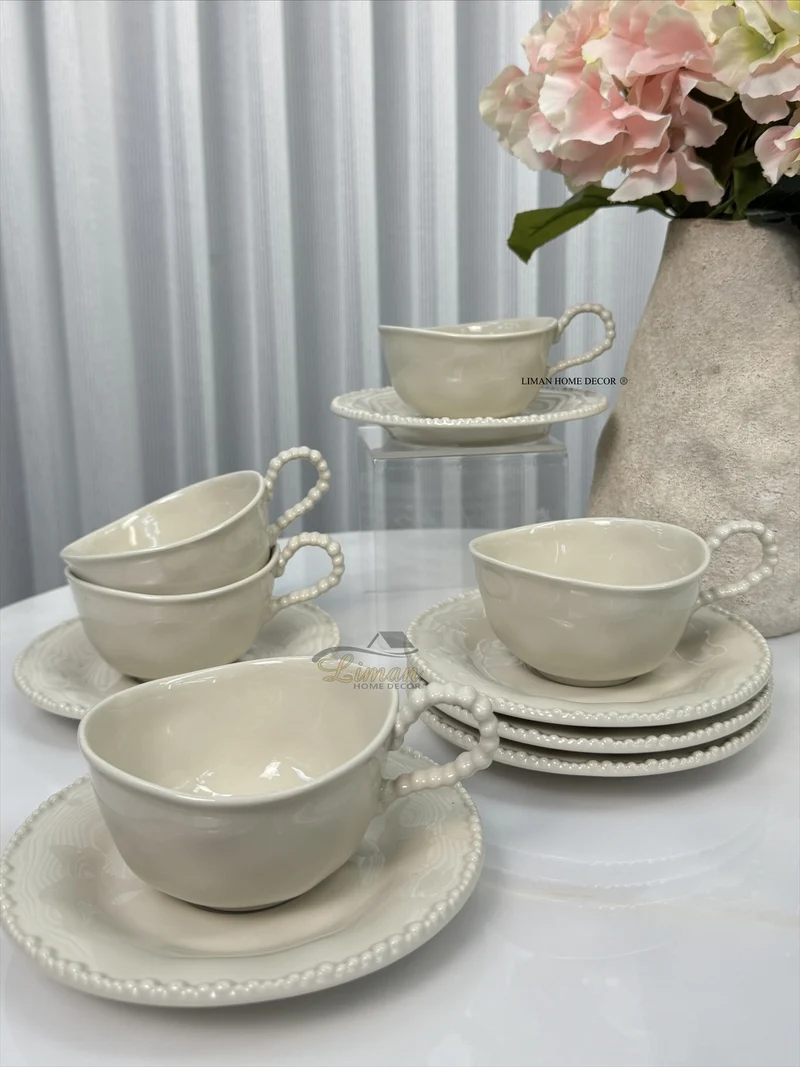 Parel Koffieset 12 Delig | 6 Persoons Beige