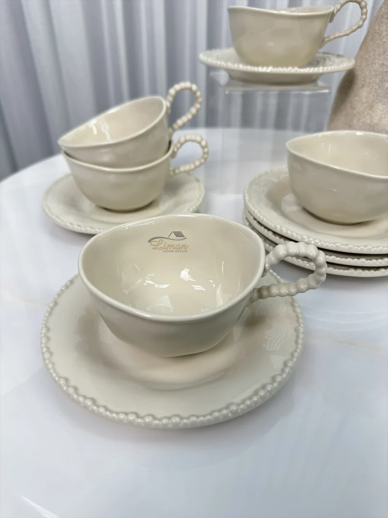 Parel Koffieset 12 Delig | 6 Persoons Beige