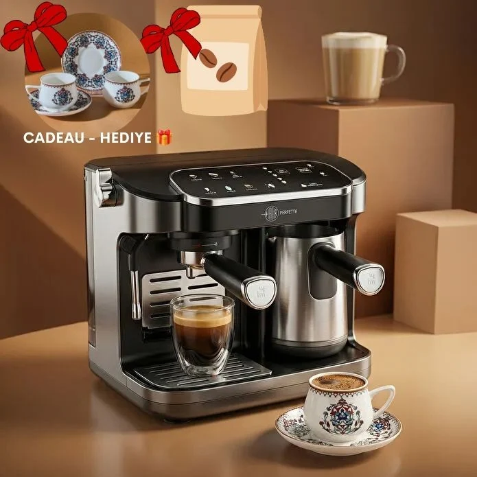 Karaca Hatır Perfetto Espresso- en Turkse Koffiemachine INOX - GRATIS ESPRESSO SET