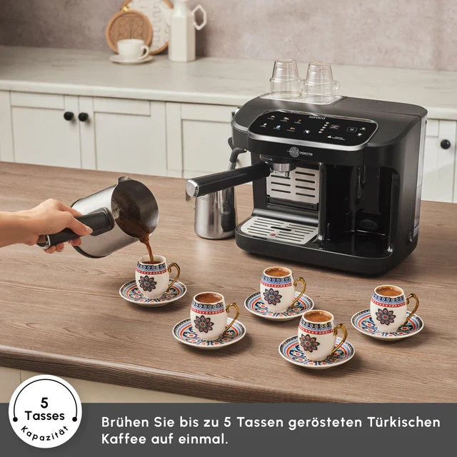 Karaca Hatır Perfetto Espresso- en Turkse Koffiemachine INOX - GRATIS ESPRESSO SET