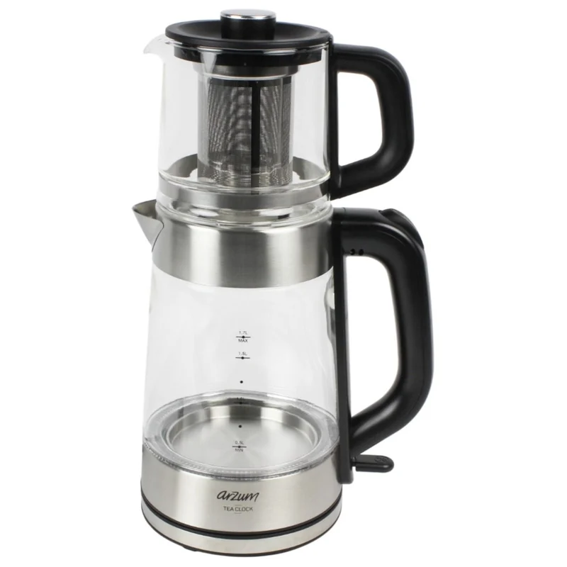 ARZUM TEA CLOCK GLAZEN ELEKTRISCHE THEEPOT - Waterkoker en Theepot in 1