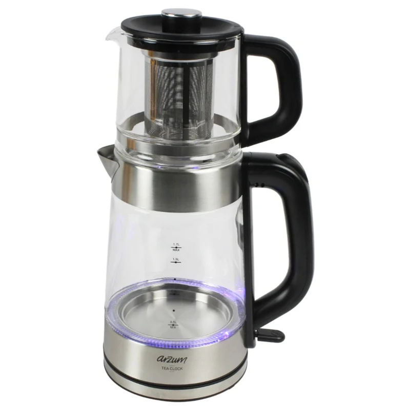 ARZUM TEA CLOCK GLAZEN ELEKTRISCHE THEEPOT - Waterkoker en Theepot in 1