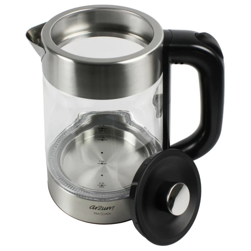 ARZUM TEA CLOCK GLAZEN ELEKTRISCHE THEEPOT - Waterkoker en Theepot in 1