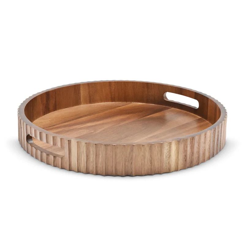 LINEA Acaciahouten dienblad - Ø 35.5×5 cm
