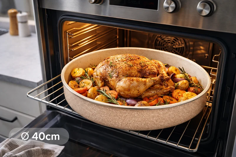 Rond Ovenschaal Graniet Beige 40cm