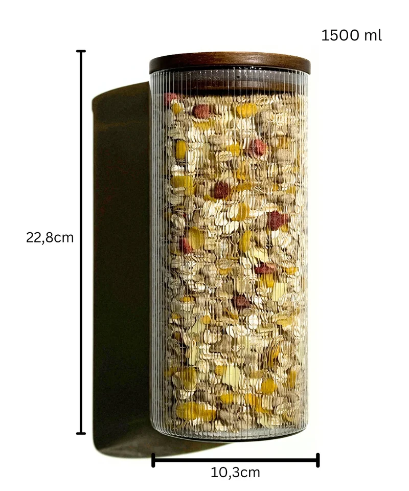 Acacia Voorraadpot Stripe | 2 stuks | 1500 ml