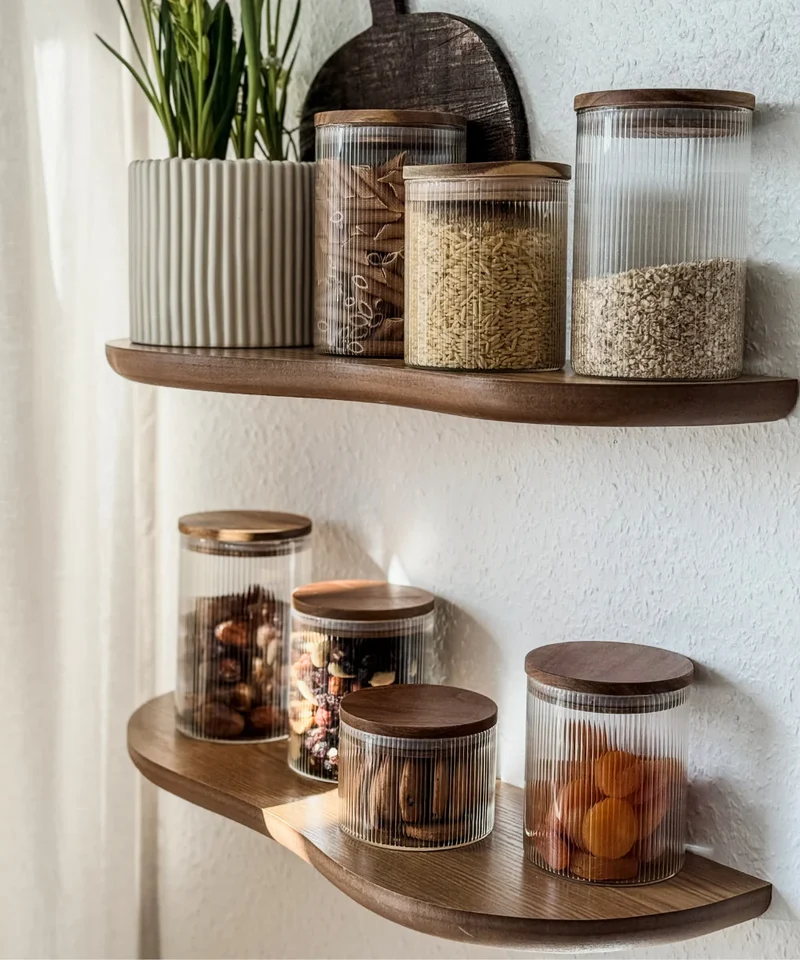 Acacia Voorraadpot Stripe | 2 stuks | 450 ml