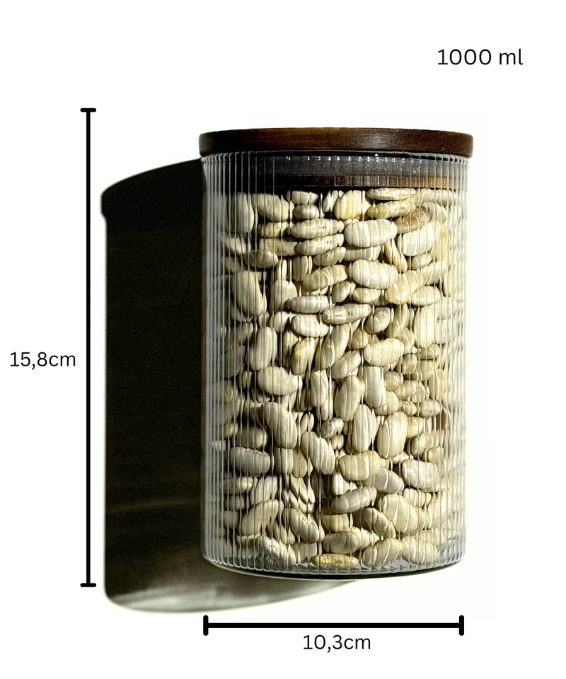 Acacia Voorraadpot Stripe | 2 stuks | 1000 ML