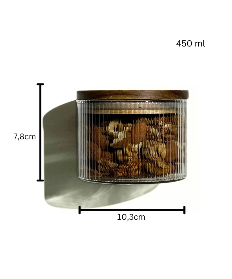 Acacia Voorraadpot Stripe | 2 stuks | 450 ml