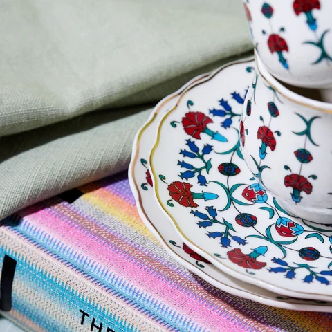 Karaca Ebruli Espressoset 12 Delig | 6 Persoons Multicolor