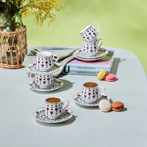 Karaca Ebruli Espressoset 12 Delig | 6 Persoons Multicolor