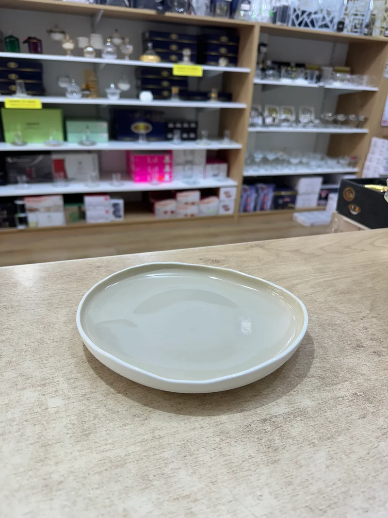 Barles / Cupido Taupe - White Plat bord 19,4 cm Per Stuk