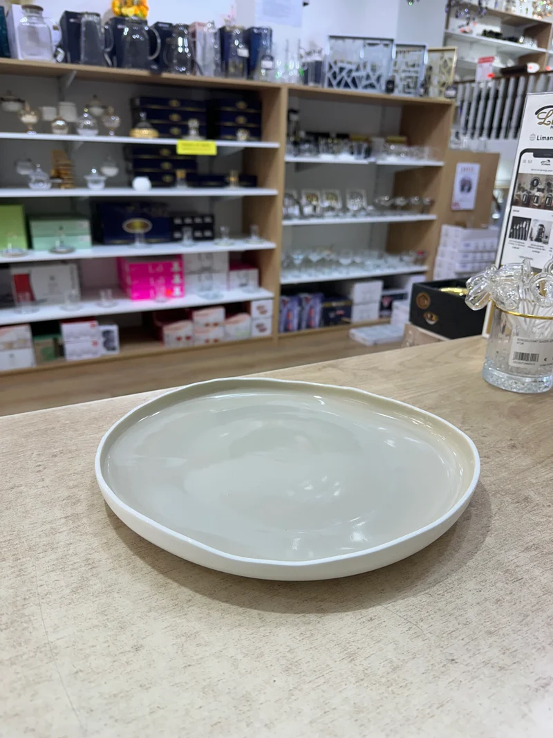 Barles / Cupido Taupe - White Plat bord 27,6 cm Per Stuk