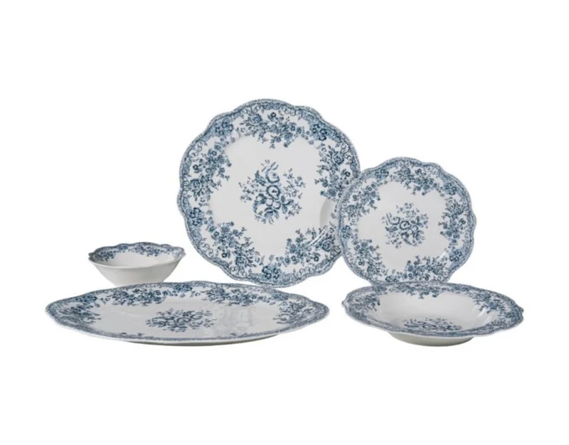 Ocean Flora Serviesset 25 Delig | 6 Persoons Blauw Vintage ( Fleury - Cyril )