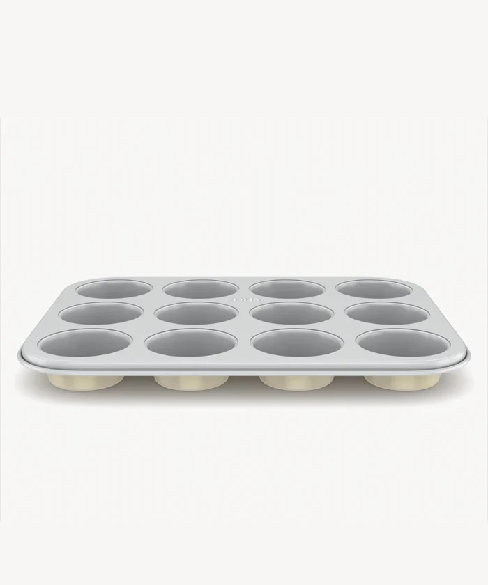 Keramische muffinvorm beige – 12-Vaks, PFAS-vrij, Antiaanbak
