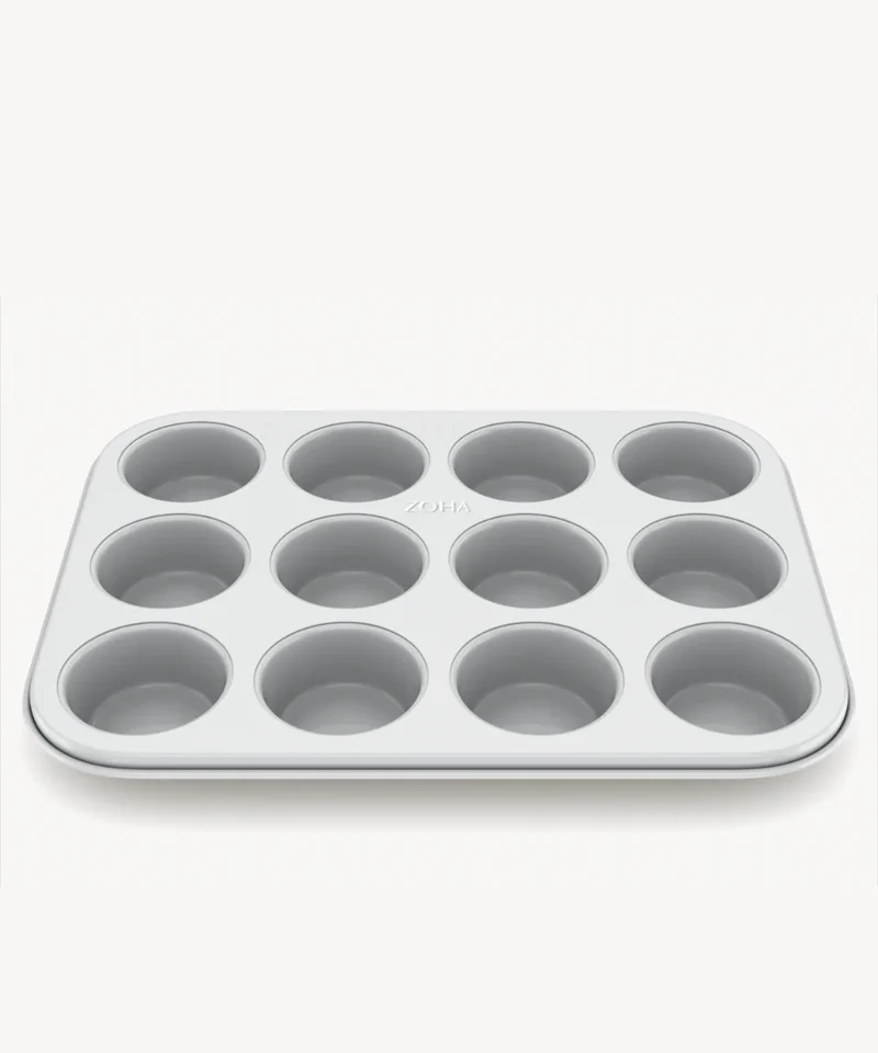 Keramische muffinvorm beige – 12-Vaks, PFAS-vrij, Antiaanbak