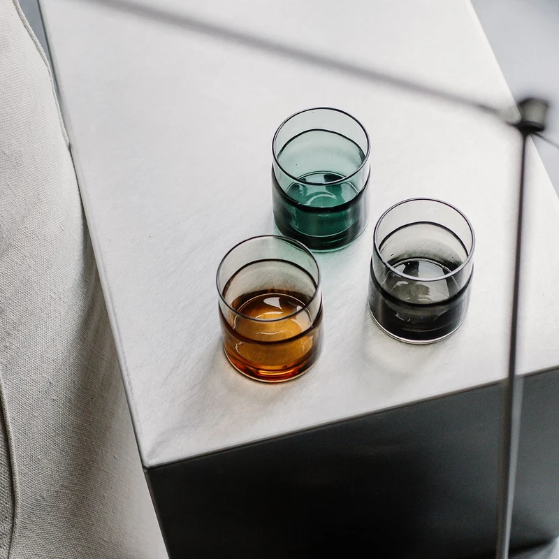 Glas 31,5cl groen Mono - set/2