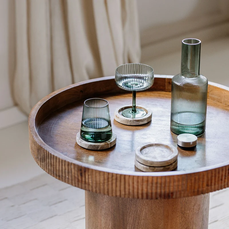 Glas 30cl donkergroen Ray - set/4